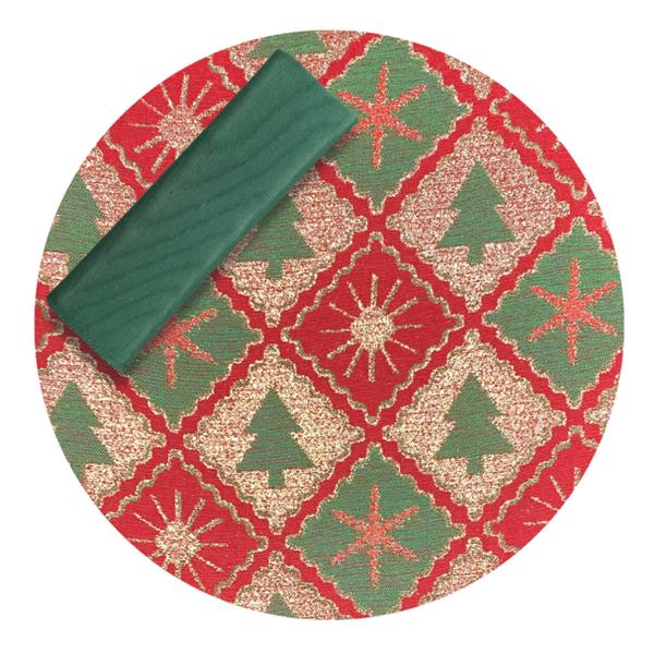 Kit Base Sousplat e Capas de Supla e Guardanapos Mesa Posta Natalina Estampada de Natal - Millenia Imagem de Kit Base Sousplat e Capas de Supla e Guardanapos Mesa Posta Natalina Estampada de Natal