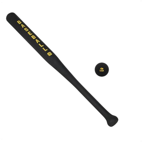 Imagem de Kit Baseball Iniciante Denver Preto Taco Madeira 71Cm + Bola