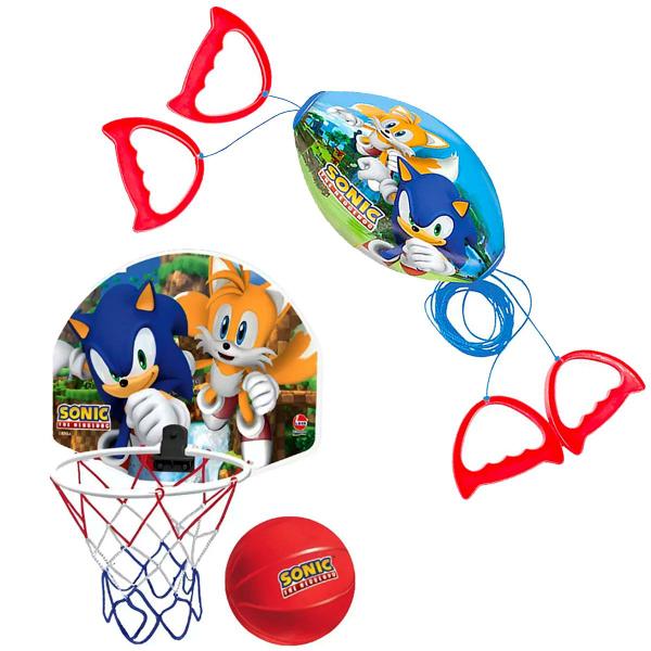 Imagem de Kit Basquete + Vai E Vem Sonic Jogo Criança Lider Brinquedos