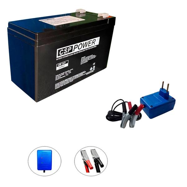 Imagem de Kit Bat 12v 9ah + Carregador 12v Led Moto Bandeirante Recar