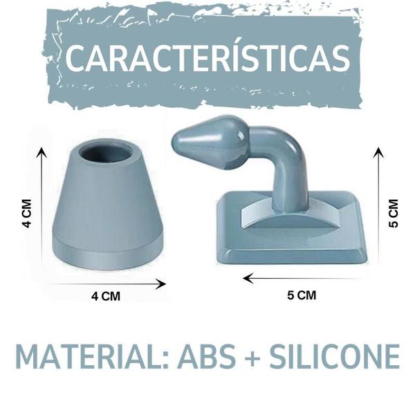 Imagem de Kit Batedor Amortecedor Protetor Parede De Porta Trava