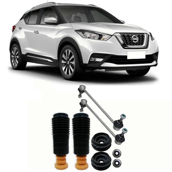 Imagem de Kit Batente + Bieleta Nissan Kicks Dianteira 2012 Até 2016 O Par