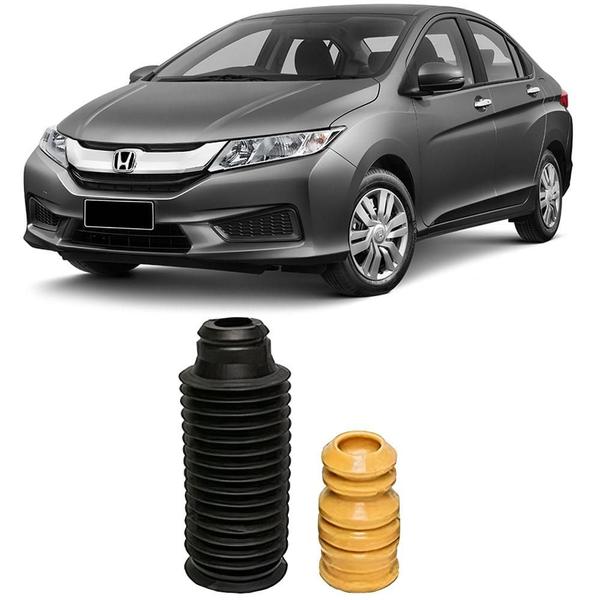 Imagem de Kit Batente Coifa Amortecedor Honda City Fit 2003 a 2017 Dianteiro Newparts NPK820DP