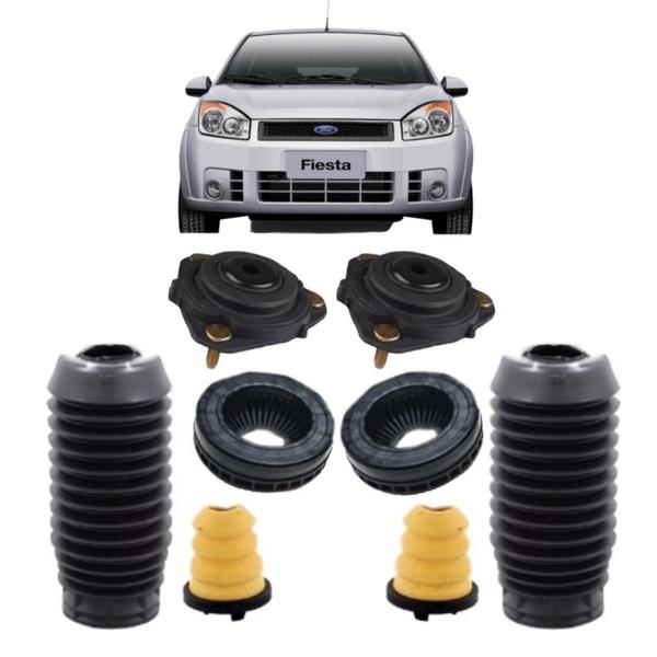 Imagem de Kit Batente Coxim Rolamento Completo Amortecedor Dianteiro Ford Fiesta 02/12