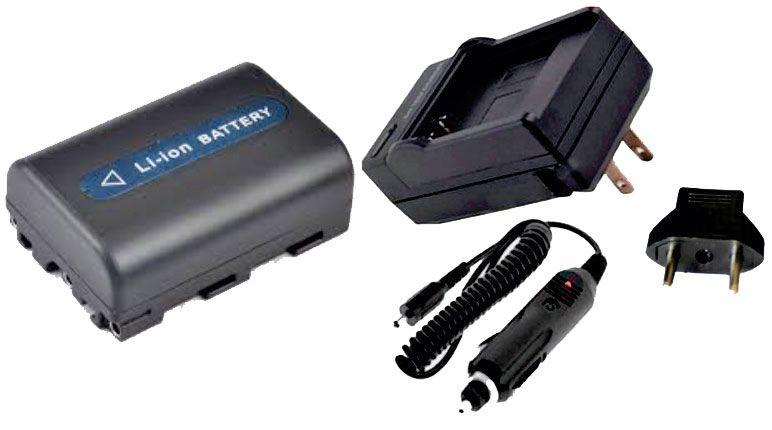 Imagem de Kit Bateria + Carregador NP-FM50 1450mAh para câmera digital e filmadora Sony compatível com FM30, FM51, QM50, QM51, FM70, FM90, QM71D, QM91D