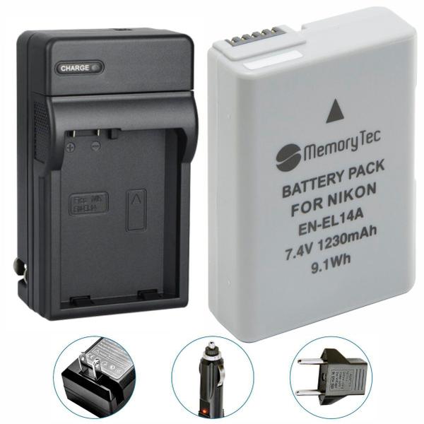 Imagem de Kit Bateria EN-EL14 + carregador para Nikon SLR P7000, D3100, D3200, D5100, P7100