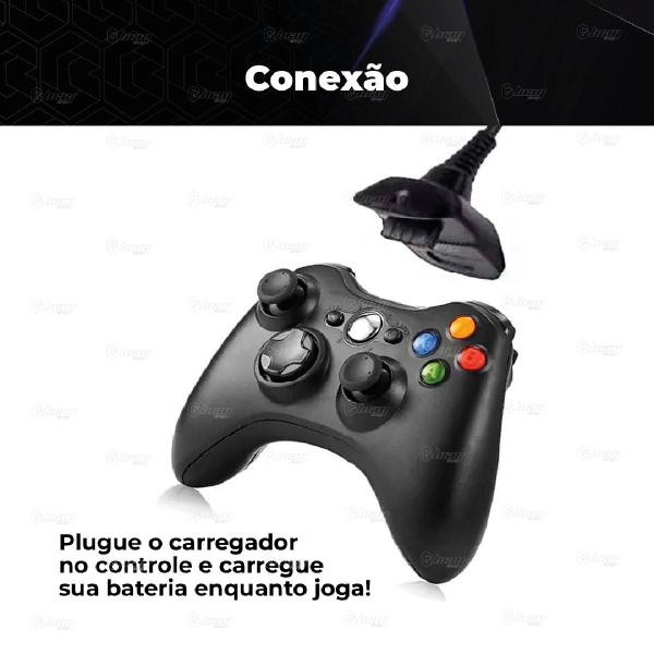 Imagem de Kit Bateria Recarregável Para Controle Manete Joystick Sem Fio Xbox 360 + Cabo Usb Carregador incluso