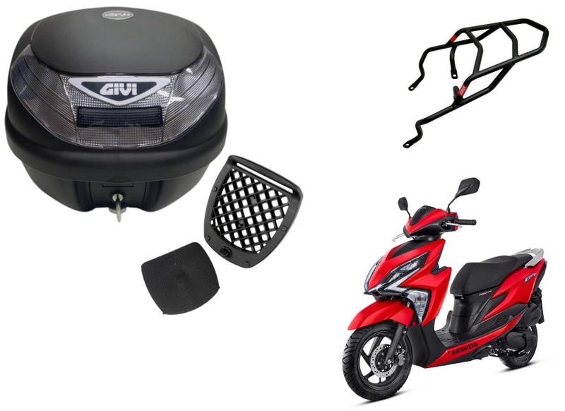 Kit Bau Givi E30Nt + Suporte Givi Sr1174 P Honda Elite 125 Imagem de Kit Bau Givi E30Nt + Suporte Givi Sr1174 P Honda Elite 125