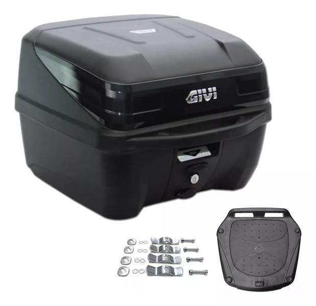 Imagem de Kit baú givi moto 33l preto traffic iii + bagageiro titan 150 2003 2004 2005 2006 2007 2008 projétil