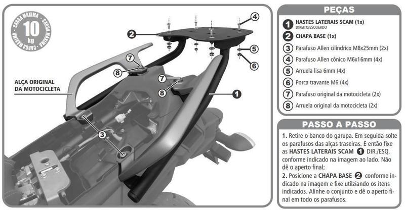 Imagem de Kit Bau Givi Obkn42B +Base+Suporte Scam Spto467 Tracer 900Gt