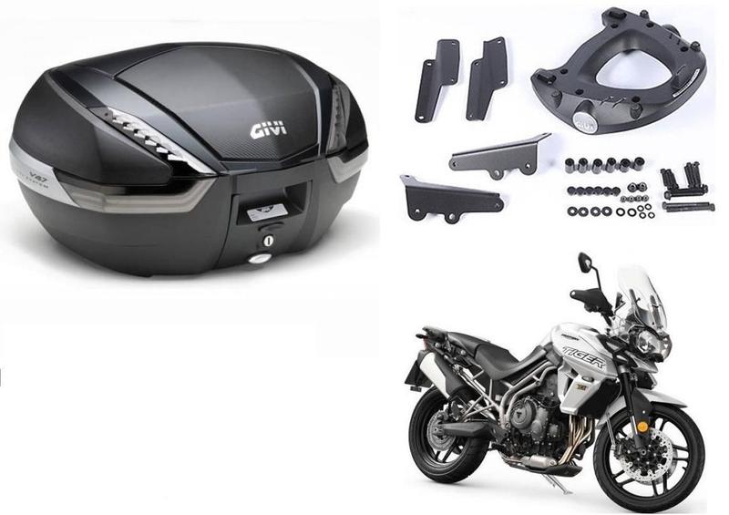 Imagem de Kit Bau Givi V47Nnt + Suporte Givi Sr6401 Para Tiger 800