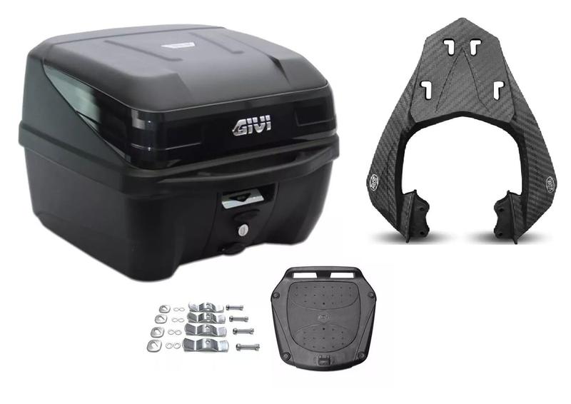 Imagem de KIT BAÚ MOTO 33L M.LOCK TRAFFIC III GIVI + BAGAGEIRO SCAM Fiberforce Fz25 2018 ATÉ 2024