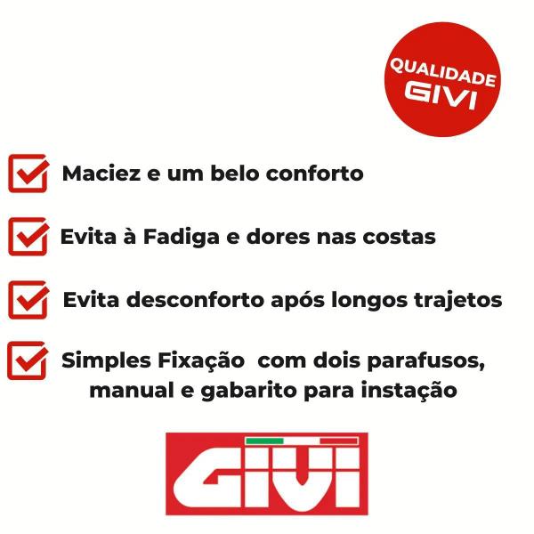 Imagem de Kit Bauleto 47L Givi Monolock Simply E470nt Lente Fumê + Encosto E110