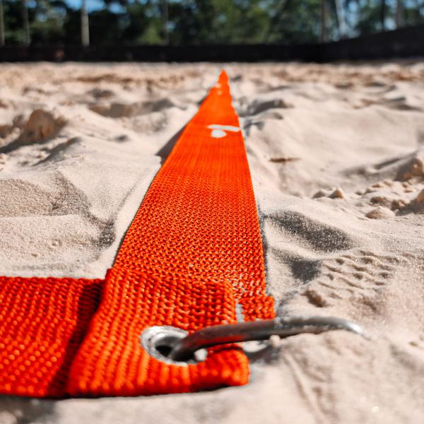 Imagem de Kit Beach Tennis Laranja - Rede Oficial Pro + Fita de Marcação