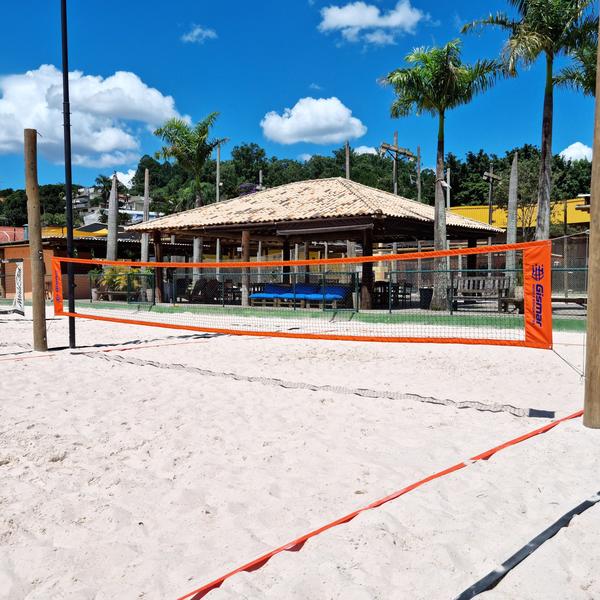 Imagem de Kit Beach Tennis Laranja - Rede Oficial Pro + Fita de Marcação