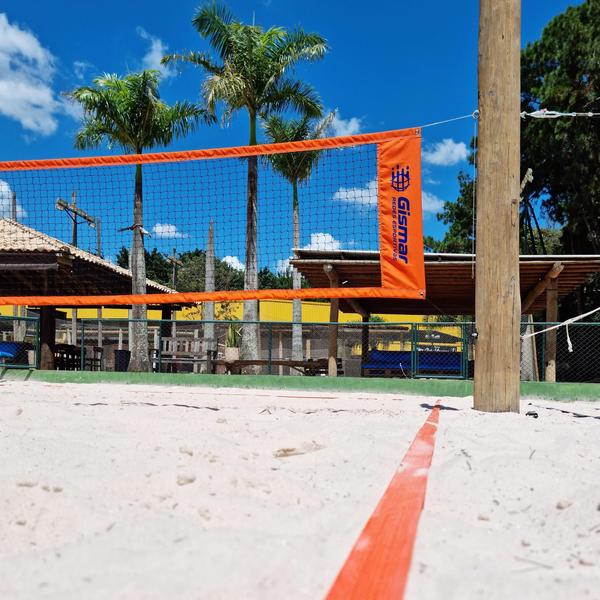 Imagem de Kit Beach Tennis Laranja - Rede Oficial Pro+Fita De Marcação