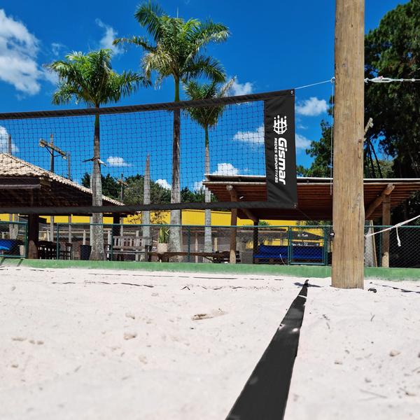 Imagem de Kit Beach Tennis Preto - Rede Oficial Pro + Fita de Marcação