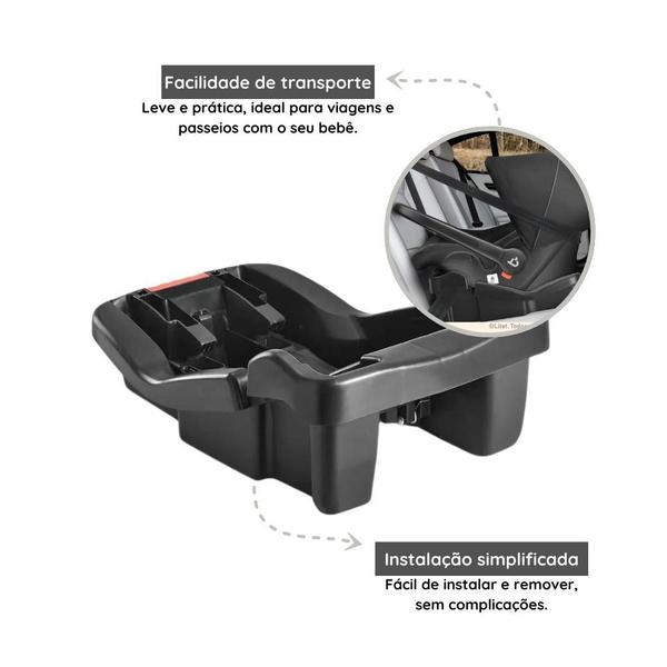 Imagem de Kit Bebê Conforto (0-13 Kg) Cinza Mesclado Com Base - Litet