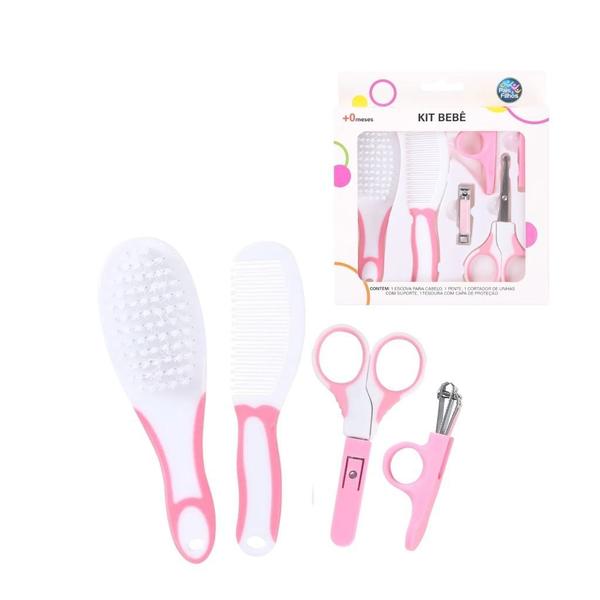 Imagem de Kit Bebe Inox Com Escovinha E Pente De Cabelo Pais E Filhos