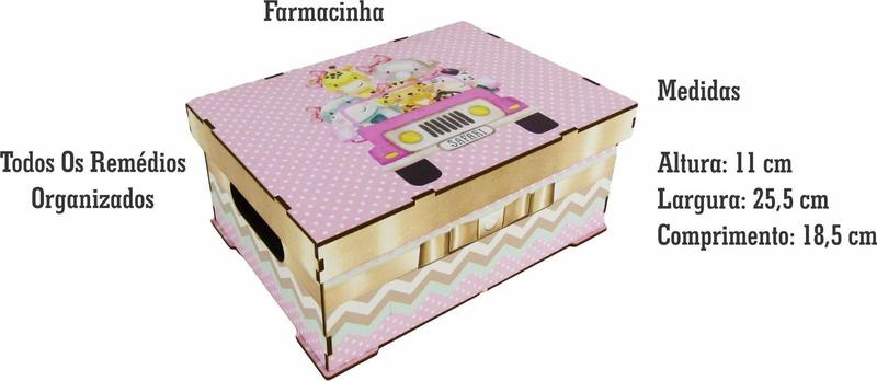 Imagem de Kit Bebê Quarto Menina Decoração Safari Rosa Mdf