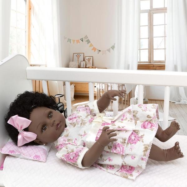 Imagem de Kit Bebê Reborn Molde Menina Negra 52cm + Torso + Olhos