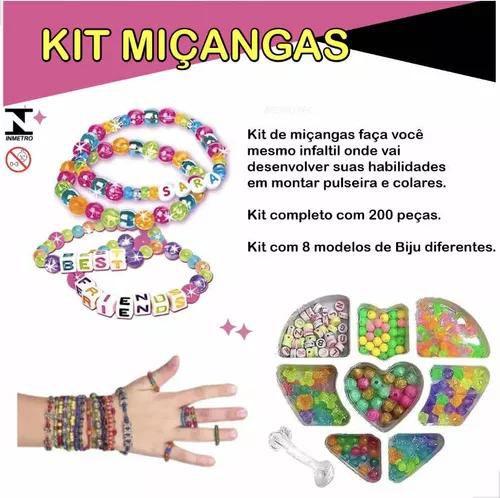 Imagem de Kit beleza/bijuteria infantil c/200 micangas colors na caixa