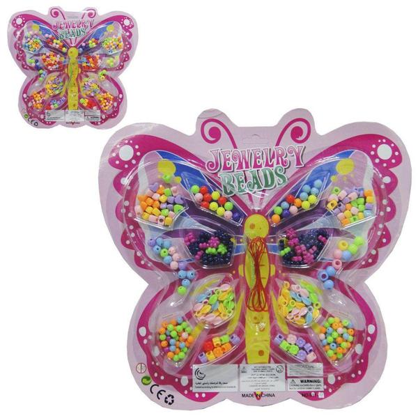 Imagem de Kit beleza / bijuteria infantil com 270 micangas colors jewelry beads borboleta - 20 COMERCIAL