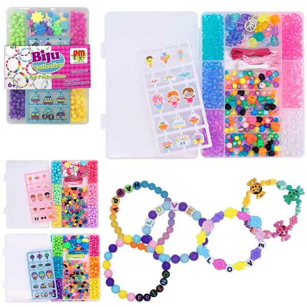 Kit beleza / bijuteria infantil com micangas sortidas kit pocket plus no estojo - DM BRASIL Imagem de Kit beleza / bijuteria infantil com micangas sortidas kit pocket plus no estojo