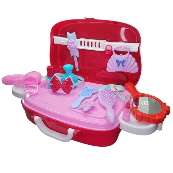 Kit Beleza Brinquedo 14 Peças Maleta Maquiagem Com Rodinhas - Dutetoys Imagem de Kit Beleza Brinquedo 14 Peças Maleta Maquiagem Com Rodinhas