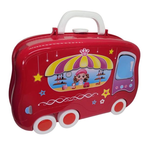 Kit Beleza Brinquedo 14 Peças Maleta Maquiagem Com Rodinhas - Dutetoys Imagem de Kit Beleza Brinquedo 14 Peças Maleta Maquiagem Com Rodinhas