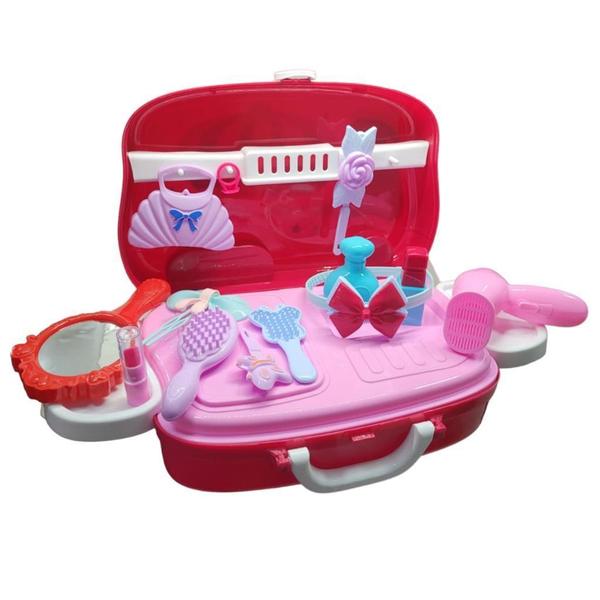 Kit Beleza Brinquedo 14 Peças Maleta Maquiagem Com Rodinhas - Dutetoys Imagem de Kit Beleza Brinquedo 14 Peças Maleta Maquiagem Com Rodinhas