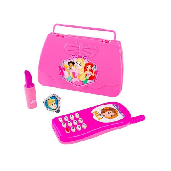 Kit Beleza Infantil Disney Princesa Bolsa Celular Batom Anel - Etitoys Imagem de Kit Beleza Infantil Disney Princesa Bolsa Celular Batom Anel