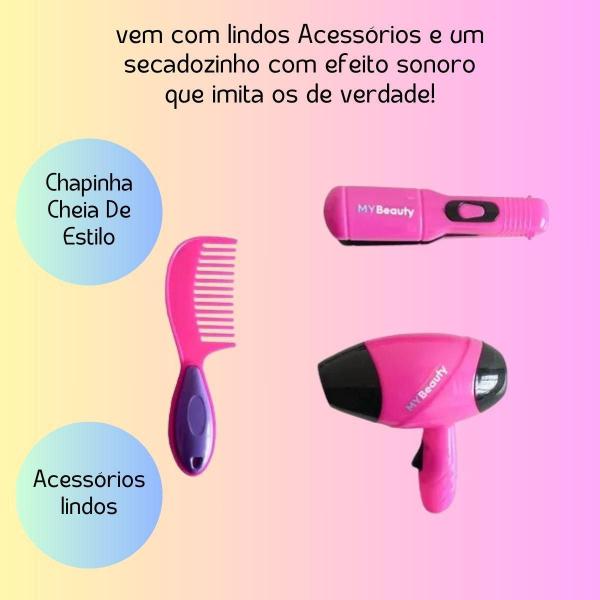 Imagem de Kit Beleza Infantil My Beauty Hair Chapinha e Secador C/ Som