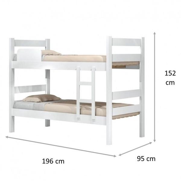 Imagem de Kit Beliche De Solteiro com Escada Madeira Reforçada 100% Mdf + 2 Colchão de Espuma D28 Solteiro Bp