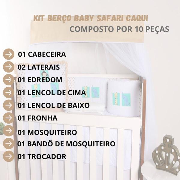 Kit Berço 10 Peças Americano Bordado Protetor Lateral Menino Menina - Maria's Baby Imagem de Kit Berço 10 Peças Americano Bordado Protetor Lateral Menino Menina