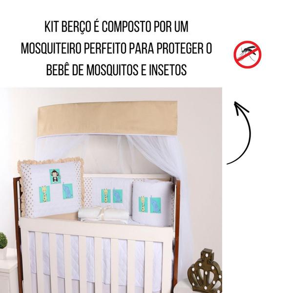 Kit Berço 10 Peças Americano Bordado Protetor Lateral Menino Menina - Maria's Baby Imagem de Kit Berço 10 Peças Americano Bordado Protetor Lateral Menino Menina