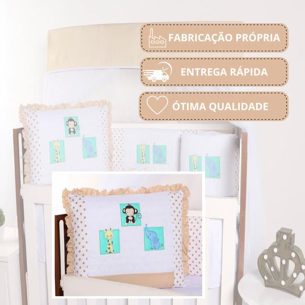 Kit Berço 10 Peças Americano Bordado Protetor Lateral Menino Menina - Maria's Baby Imagem de Kit Berço 10 Peças Americano Bordado Protetor Lateral Menino Menina