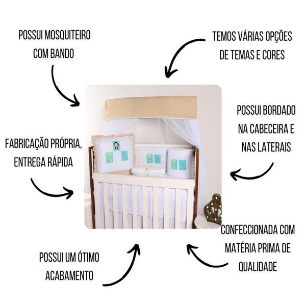 Kit Berço 10 Peças Americano Bordado Protetor Lateral Menino Menina - Maria's Baby Imagem de Kit Berço 10 Peças Americano Bordado Protetor Lateral Menino Menina