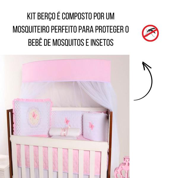 Imagem de Kit Berço 10 Peças Americano Bordado Protetor Lateral Menino Menina