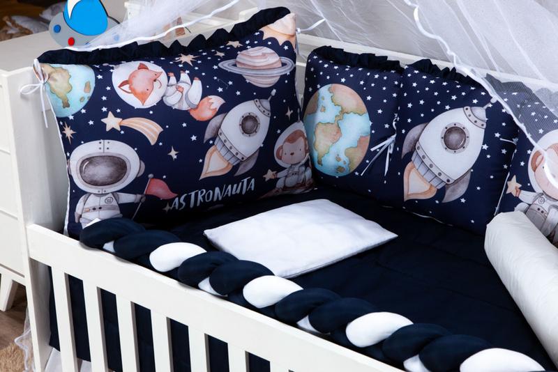 Kit Berço Americano Completo Menino Urso Baloeiro Com Almofadas 12 Peças Completo - Beca Baby Imagem de Kit Berço Americano Completo Menino Urso Baloeiro Com Almofadas 12 Peças Completo