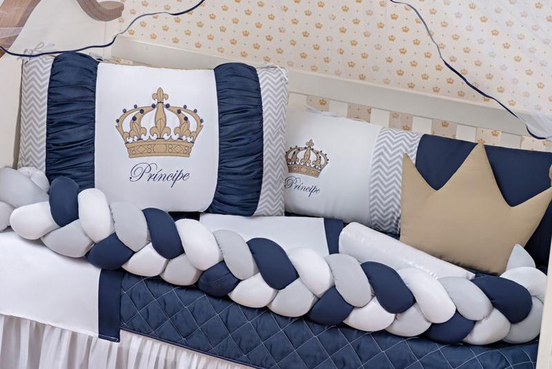 Kit Berço Americano Coroa Princesa Principe Menino Menina + Almofada Amamentação 12 peças - L2M Imagem de Kit Berço Americano Coroa Princesa Principe Menino Menina + Almofada Amamentação 12 peças