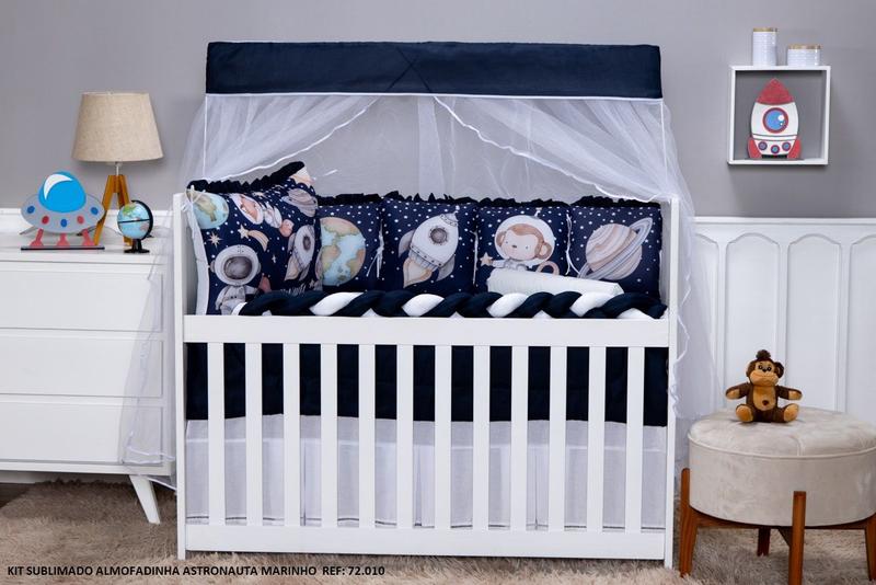 Kit Berço Americano Menina e Menino Almofadinhas 12 Peças Com