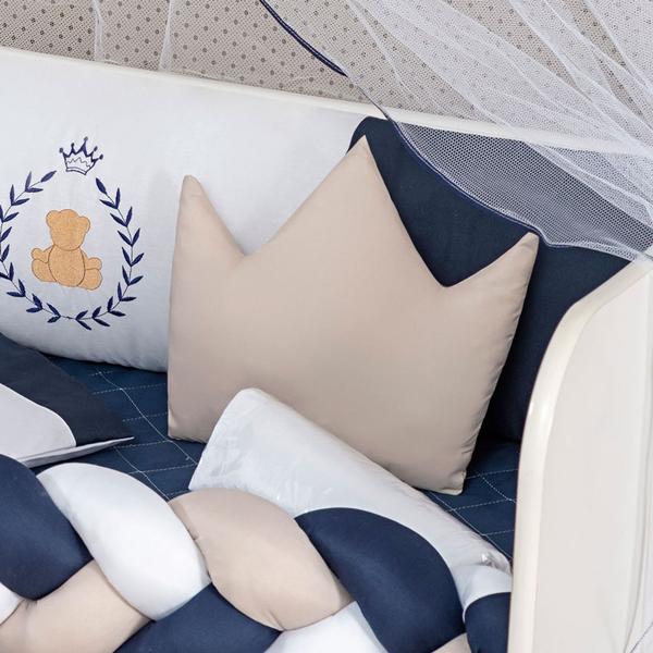 Kit Berço Americano Ursinho Principe Azul Marinho Menino 12 peças com Saia berço e almofada - L2M Imagem de Kit Berço Americano Ursinho Principe Azul Marinho Menino 12 peças com Saia berço e almofada