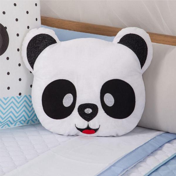 Kit Berço Bebê Aquarelado Panda 10 Peças - ul - ul Cinza - Casa Show Enxovais Imagem de Kit Berço Bebê Aquarelado Panda 10 Peças - ul - ul Cinza