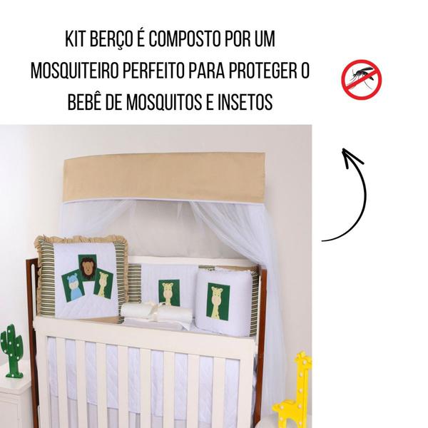 Kit Berço Bordado Protetor Lateral Americano Bebê Menina Menino 10 Peças - Maria's Baby Imagem de Kit Berço Bordado Protetor Lateral Americano Bebê Menina Menino 10 Peças
