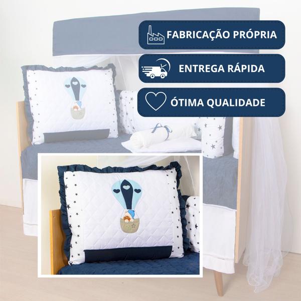 Kit Berço Bordado Protetor Lateral Americano Bebê Menina Menino 10 Peças - Maria's Baby Imagem de Kit Berço Bordado Protetor Lateral Americano Bebê Menina Menino 10 Peças