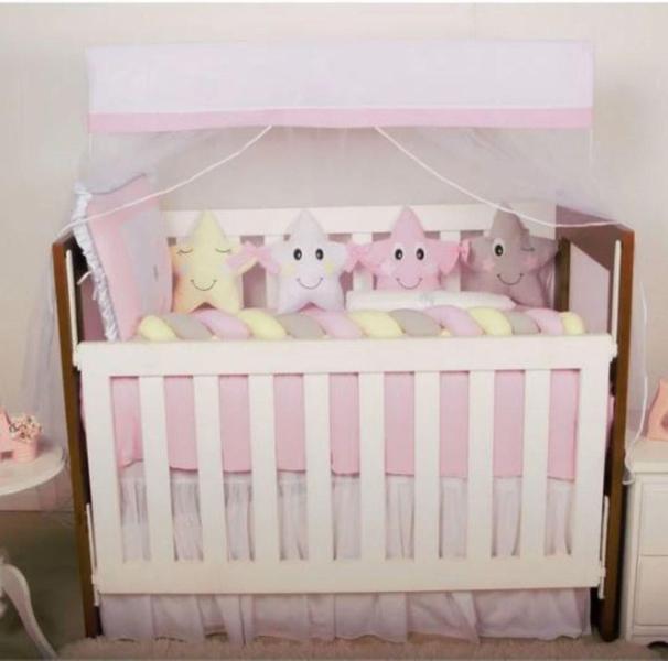 Imagem de Kit Berço Estrelar Rosa 13 Peças - Coleção Fofura - Happy Baby