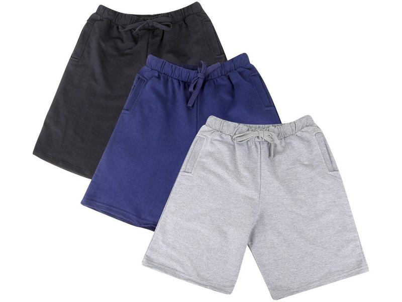 Kit Bermuda Básicos 3 Peças Masculina - Olimpikus