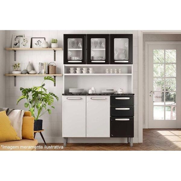 Kit Bertolini Evidence 7146 Aço (5 Vidro) 120cm Branco/Preto - Kit