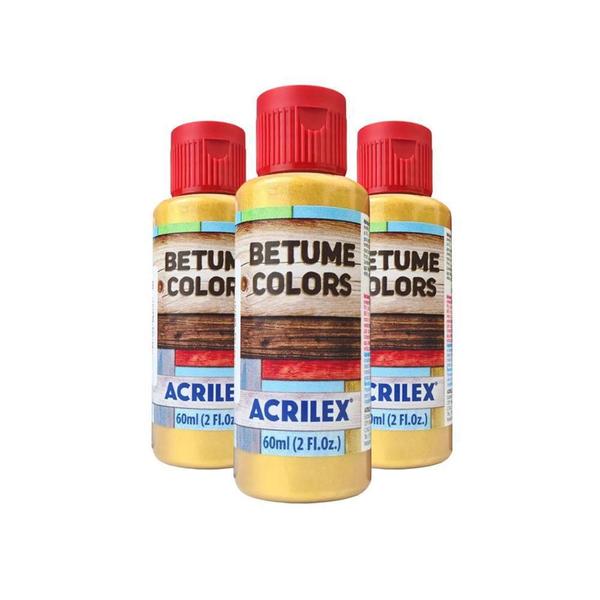 Imagem de Kit Betume Colors 60Ml Com 3Un Amarelo Indiano Acrilex